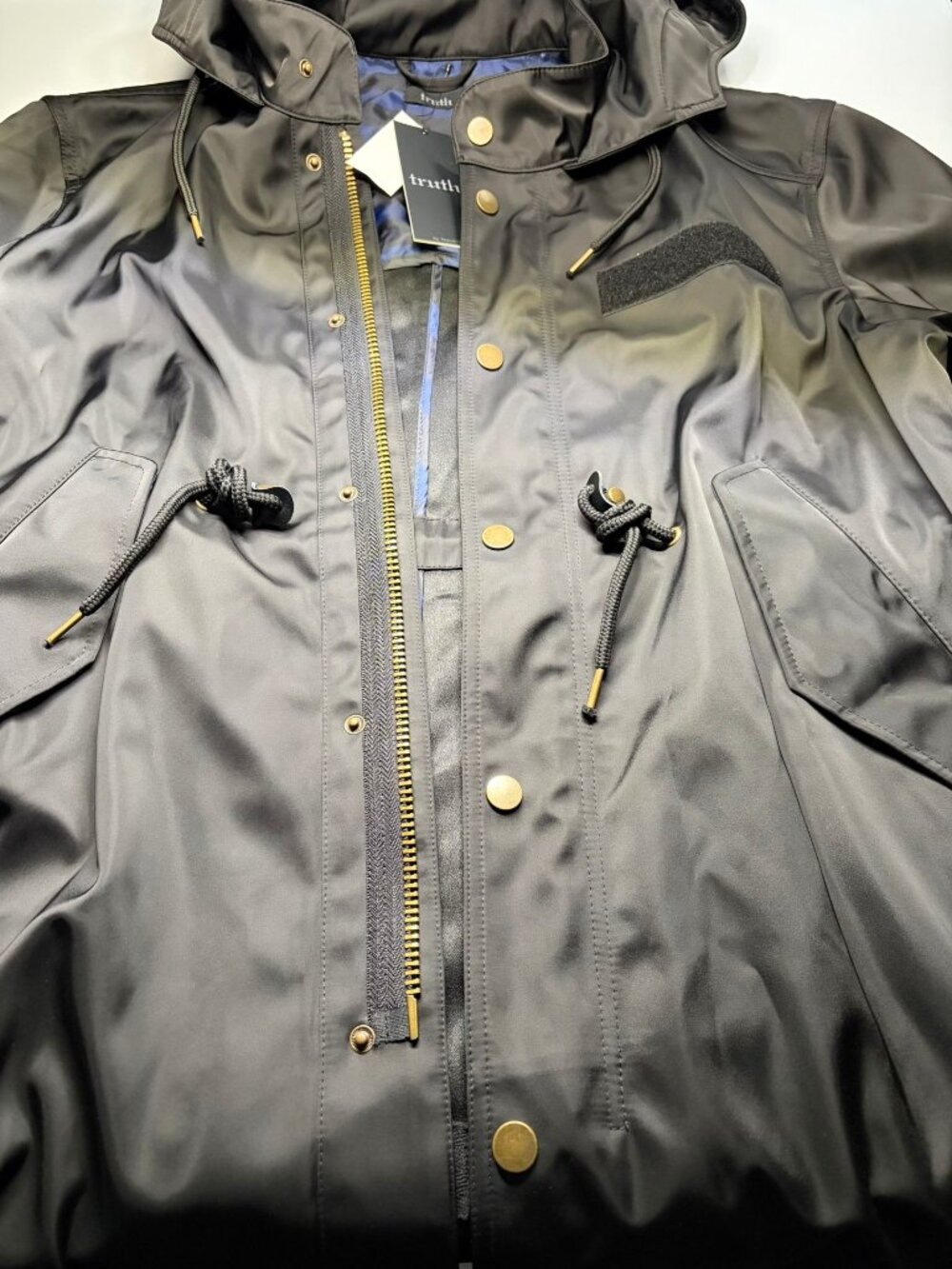 Truth by Republic Parka Trench Raincoat Black Size Medium